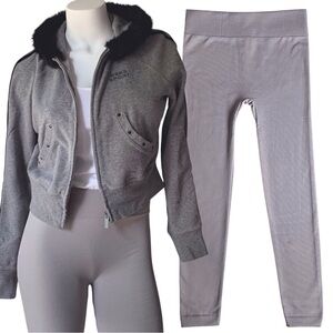 NEW fleece lined light gray leggings